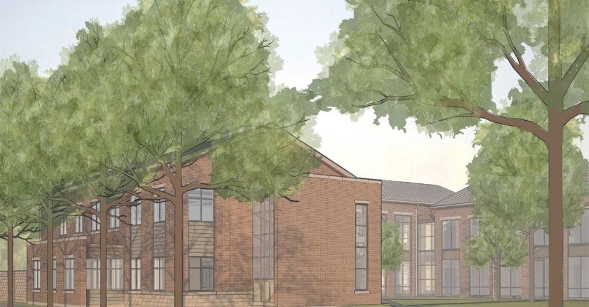 rendering of the front of new building