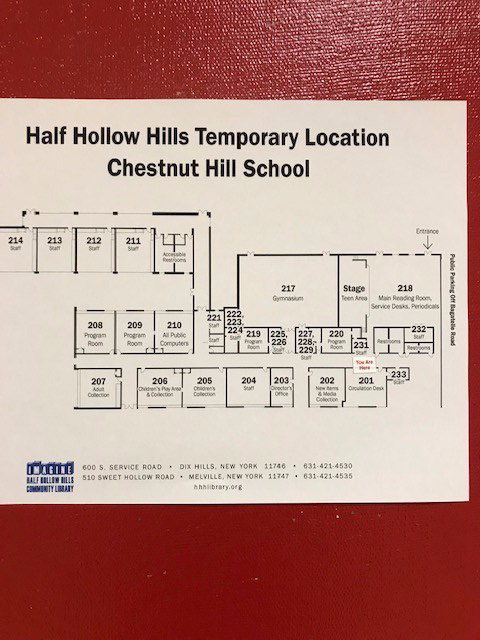 Map of new temp location Chestnut Hill School