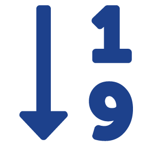Numbers from 1-9 icon