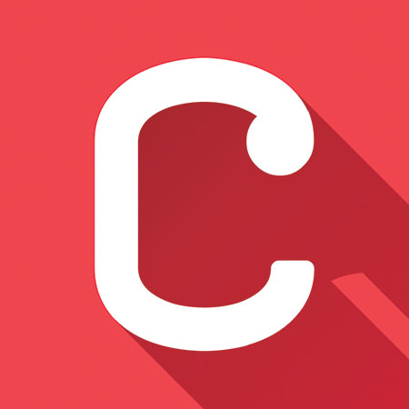Creativebug icon:  A white "C" in a red box. 