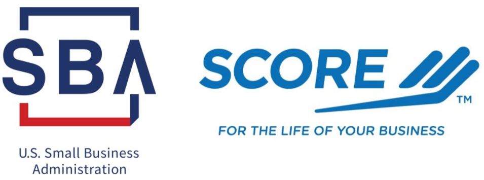 US Small Business Administration (SBA) and SCORE, a resource partner with SBA Logo