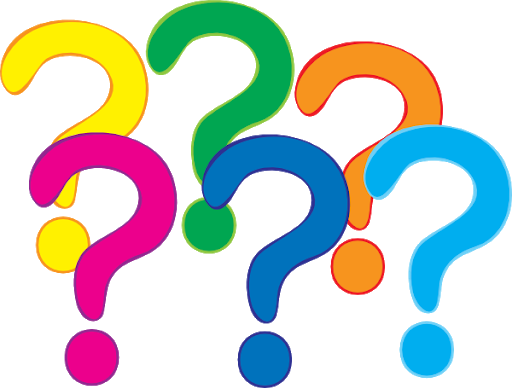Clipart picture of different colored question marks. 