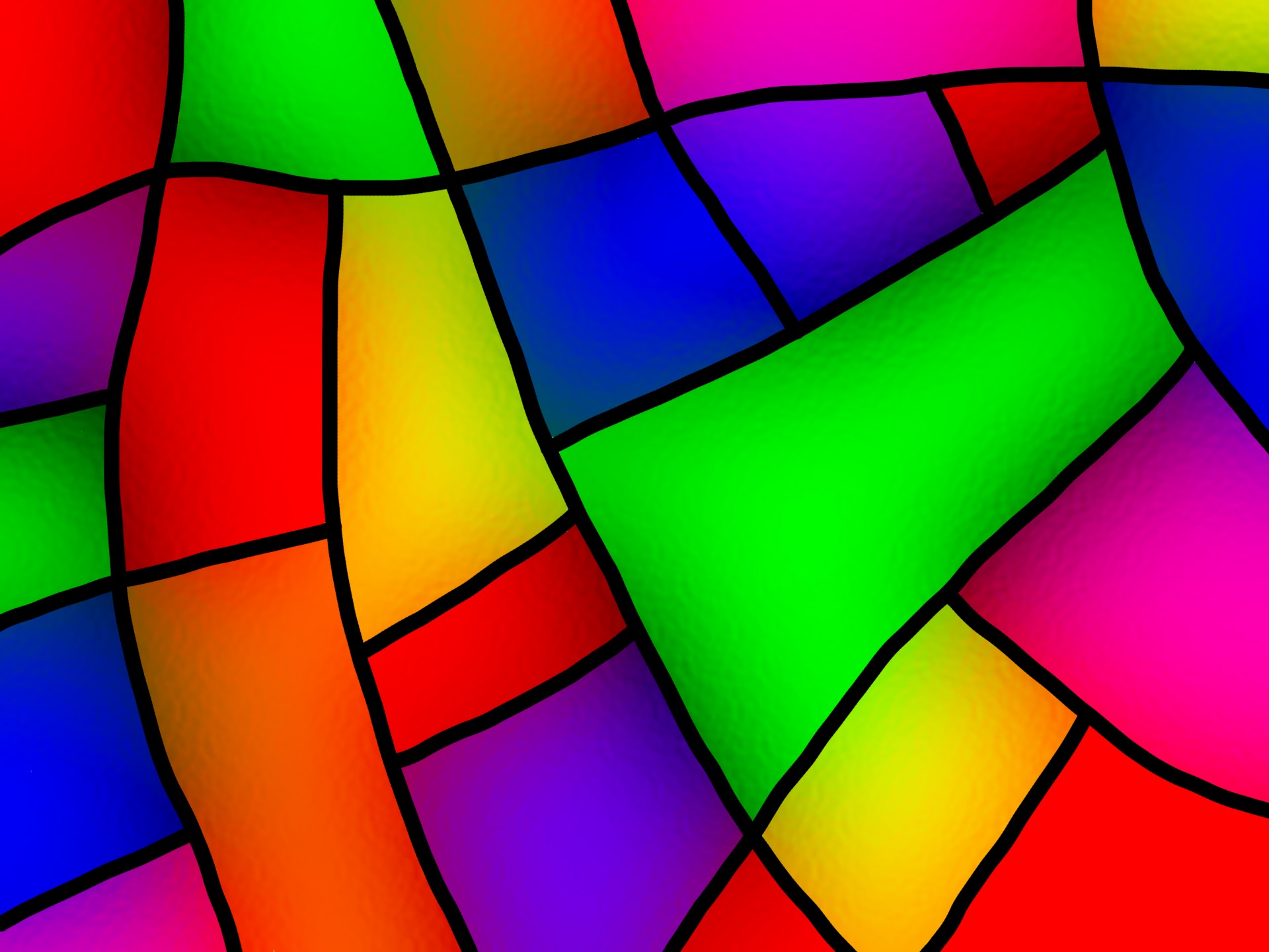 Colorful sections of stained glass. 