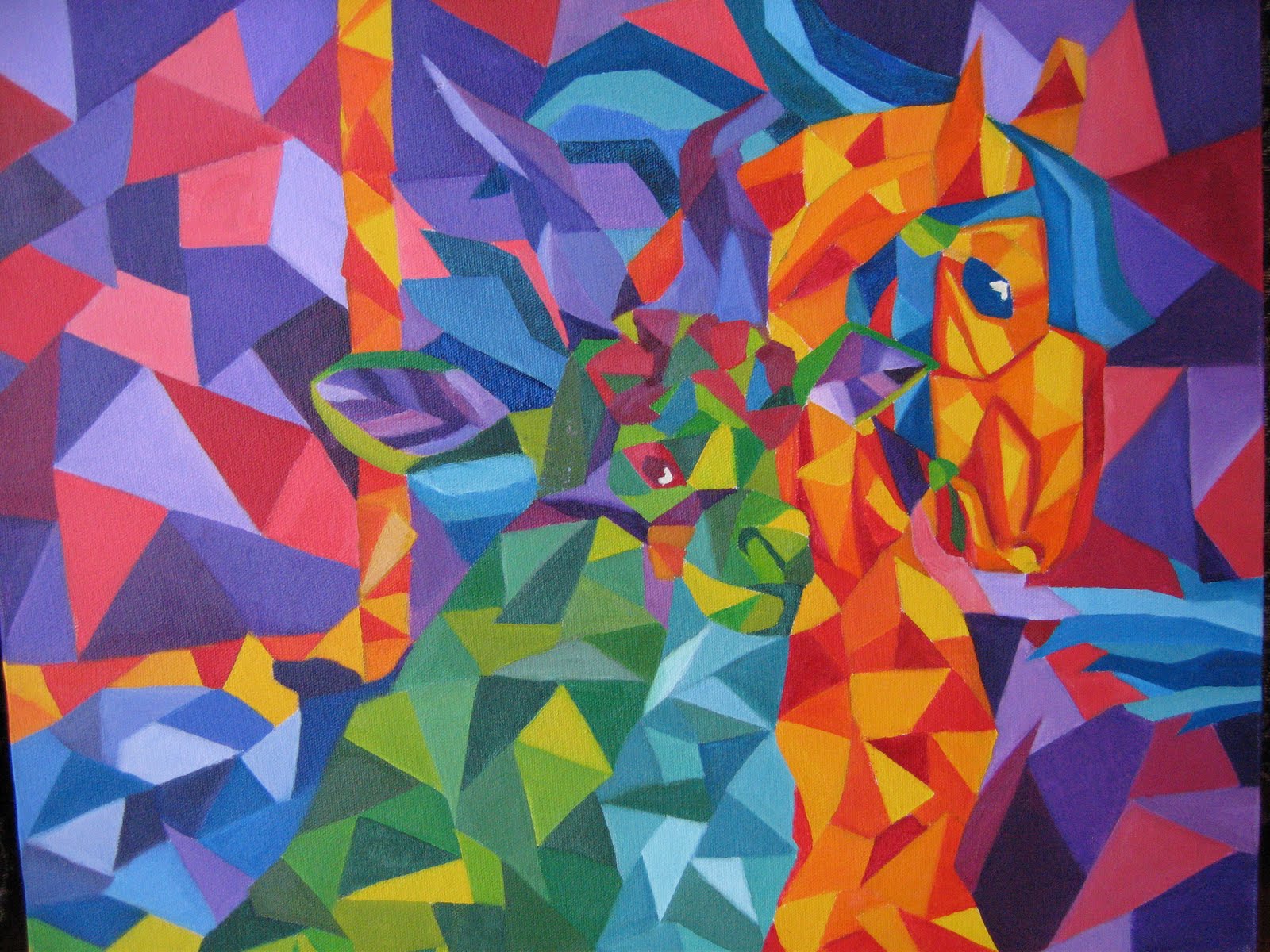 Colorful picture of cubism art. 