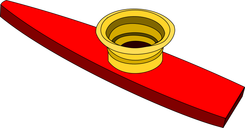 Clipart picture of a red kazoo.