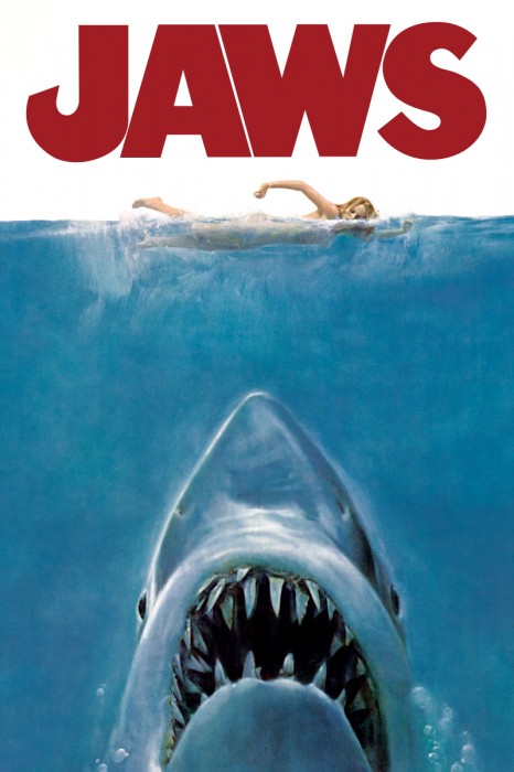 Movie poster for the movie Jaws. 