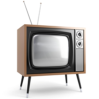 Image of old-fashioned TV with antennae 