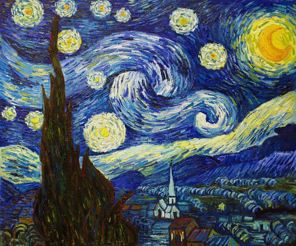 Image of Vincent Van Gogh's Starry Night painting. 
