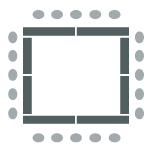 Enclosed square room setup icon