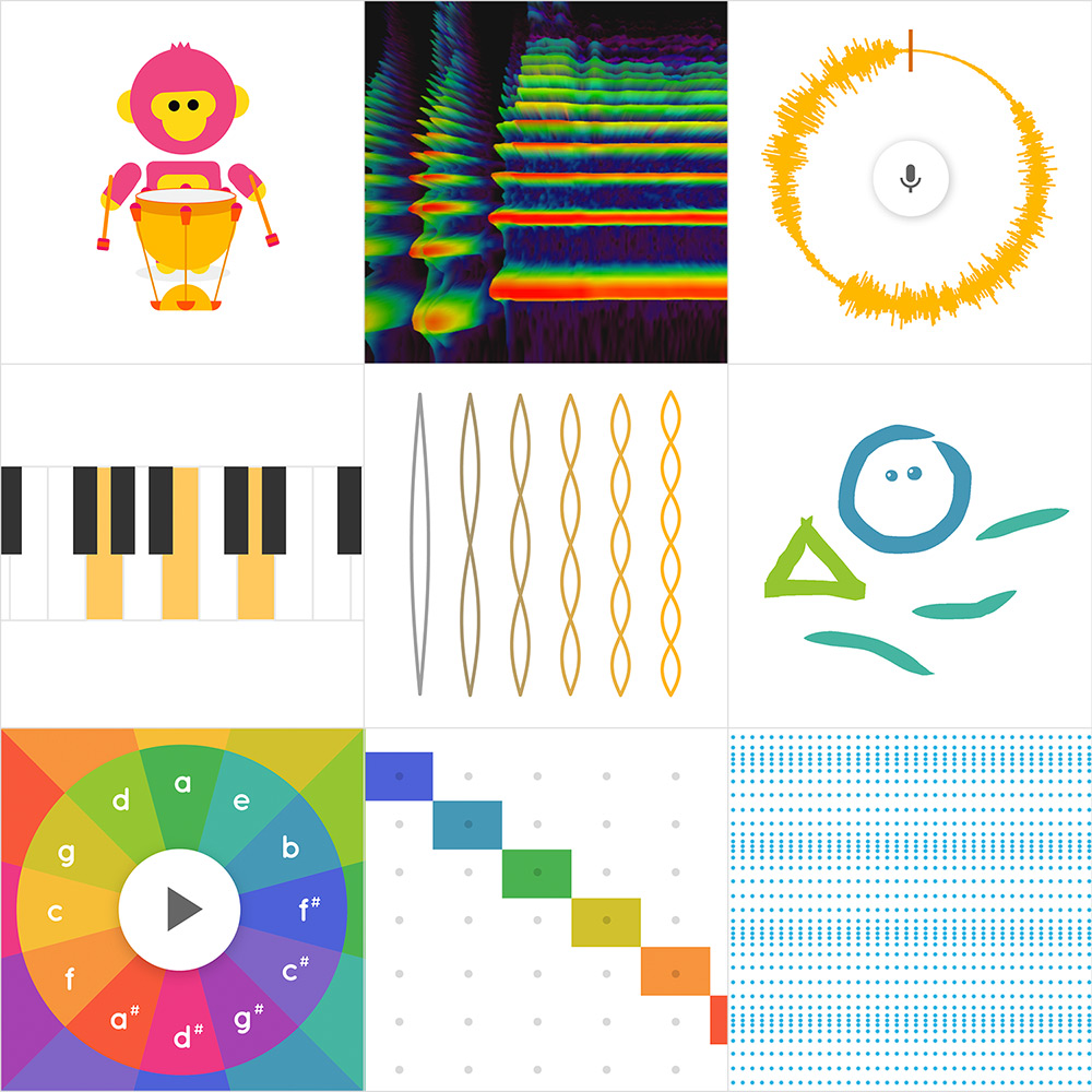 Image of features of the Chrome Music Lab. 
