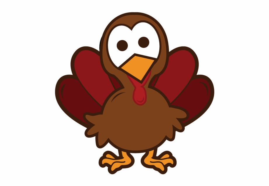 Cartoon picture of a cute turkey.