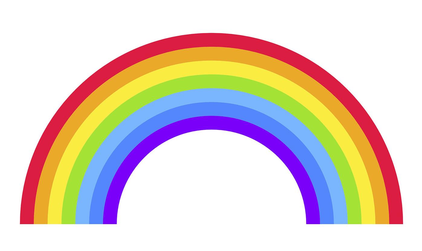 Clipart image of a simple rainbow.
