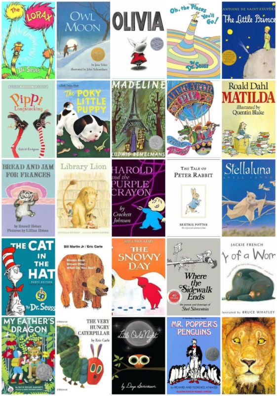 Image of a collage of popular picture books. 