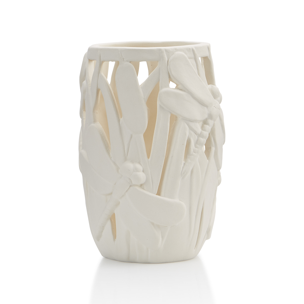 Image of a ceramic vase in white, not painted. 
