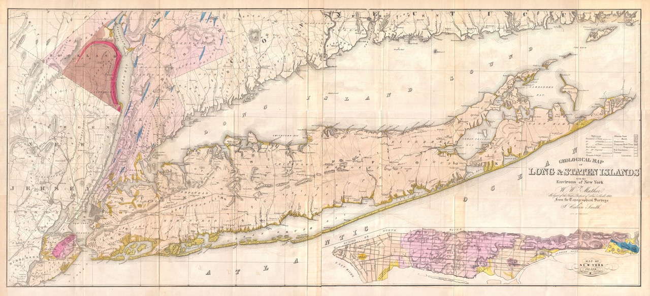 Old Map of Long Island, NY