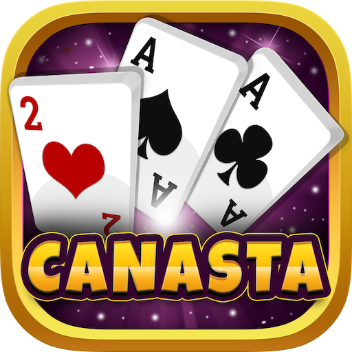 Clipart image of playing cards with the word "Canasta" written on the bottom