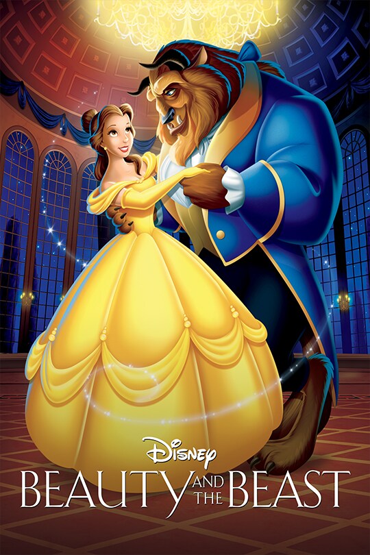 Image of the movie poster for Disney's animated Beauty and the Beast