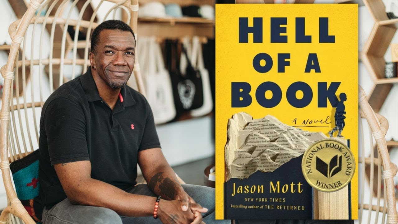 Image of Author Jason Mott side by side with an image of her book. 