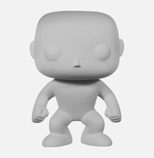 Blank Funko Pop over white space