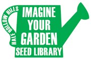 Seed Library Logo featuring a green watering can. 