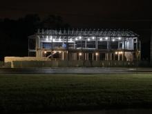 Steel Frame of New Building at Night