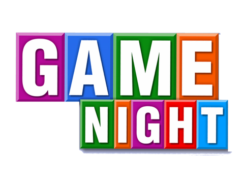Game Night written out in colorful blocks