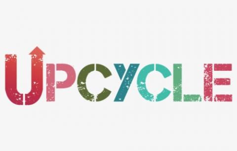 Word upcycle spelled out in colorful letters.
