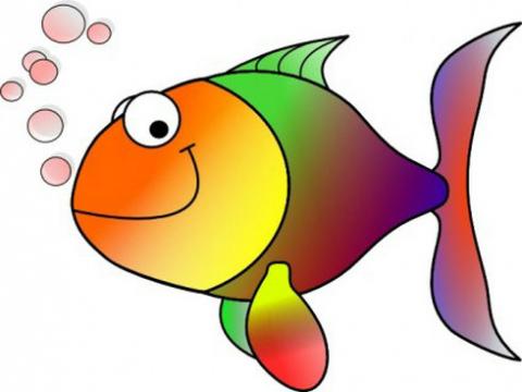 Clipart picture of a rainbow fish.