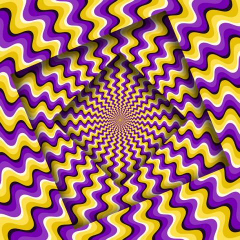 Image of an optical illusion that looks like it is in motion