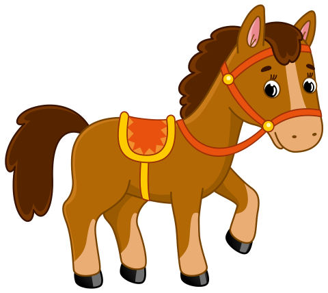 Cute Cartoon image of a horse.