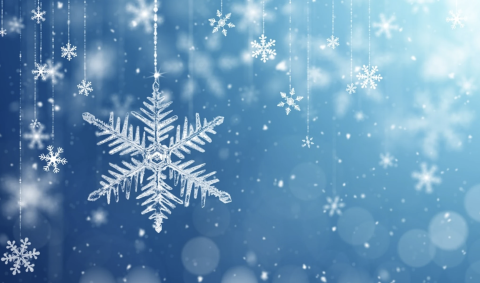 Image of snowflakes over a blue background.