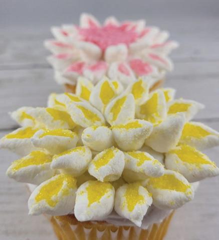 Image of flowers made out of a Marshmallow.