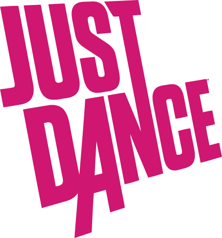 Just Dance logo in pink with a transparent background.
