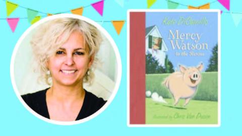 Split image of the author on one side and his book on the other. 