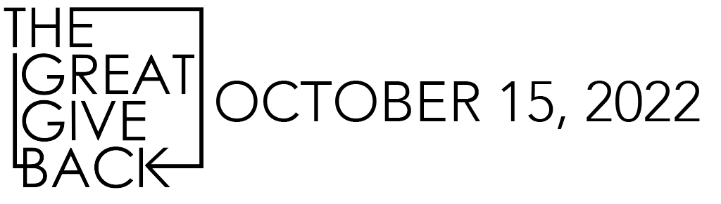 The Great Giveback Logo and date of the event. 