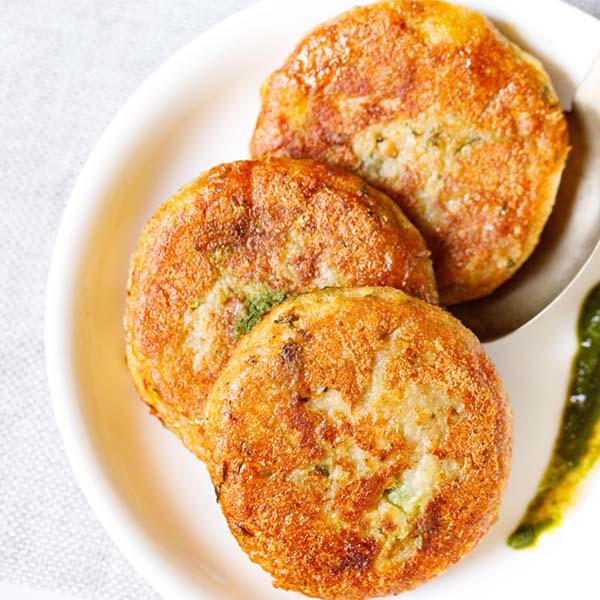 Three Indian Potato Pancakes on a plate