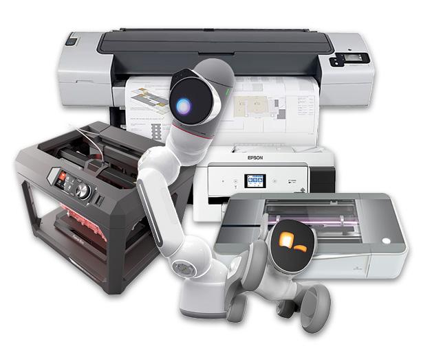 Collage Image of the equipment found in the Makerspace. 