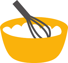 Clipart picture of a bowl and a whisk