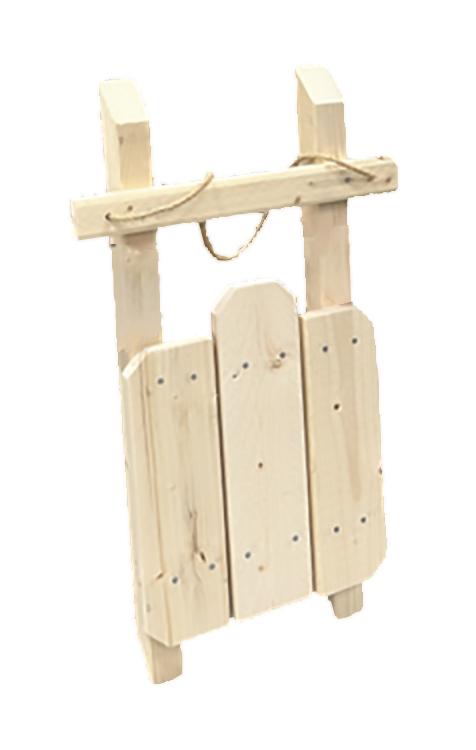 Image of the craft featuring a little wooden sled.